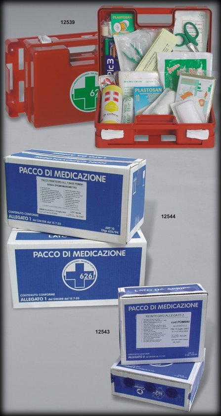 Pacco reintegro per valigette e cassette pronto soccorso DM 388 by Prodotti Record