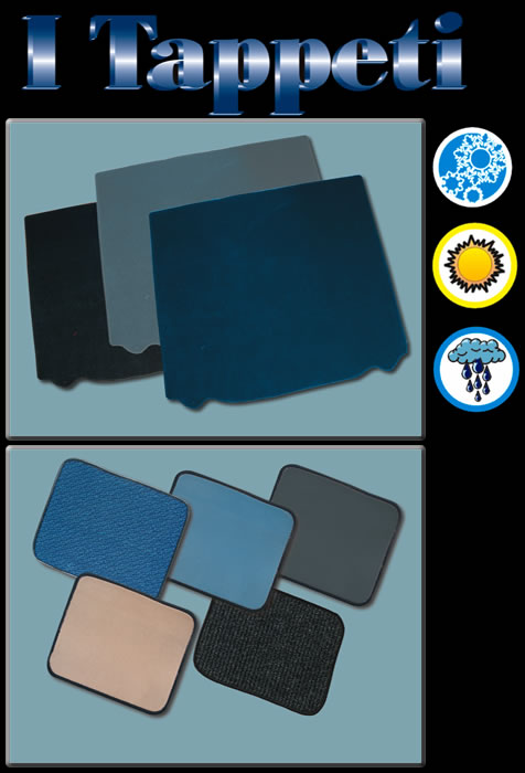 Car trunk mats of any type of material and size. Standard size are:40x30 cm 50x40 cm 55x40 cm.
 Can be realized in universal model as made to measure by Prodotti Record Lucca Italy.