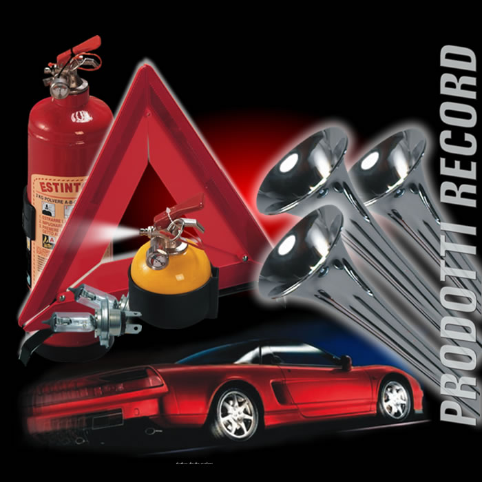 Car accessories internal or external use by Prodotti Record Lucca Italy.